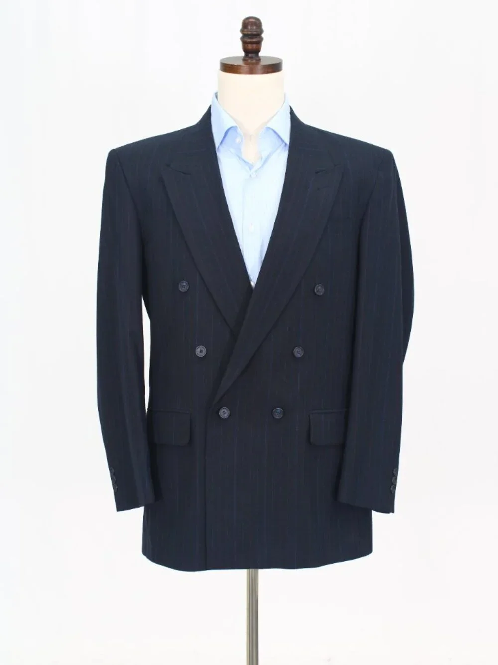Townscraft 40L 34x32 Navy Full Suit Double-Breasted Stripe R941